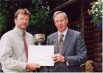 Terry Fenton receives the Tubex Trophy from    HRH The Duke of Gloucester on behalf of    Mr Hope, Court Farm, Witcombe, Gloucester.